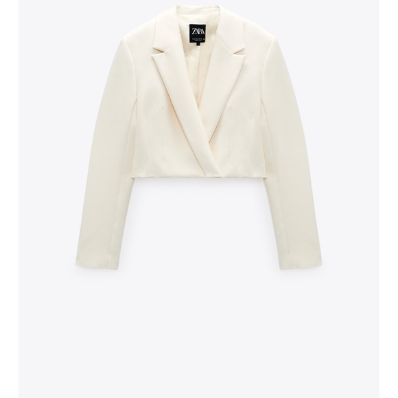 NWT ZARA Cropped Blazer White M Blogger’s Fav - Picture 10 of 11